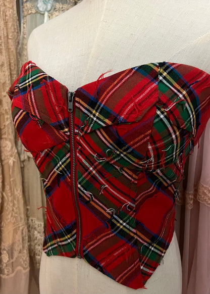 Tartan corset top
