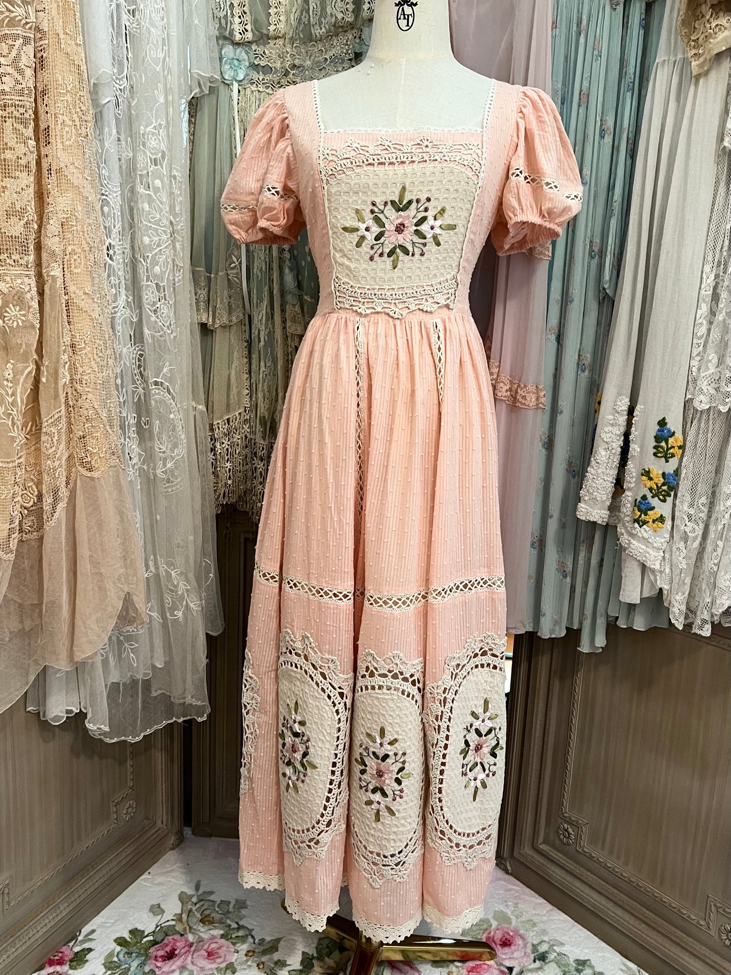 Ribbonwork bouquet dress