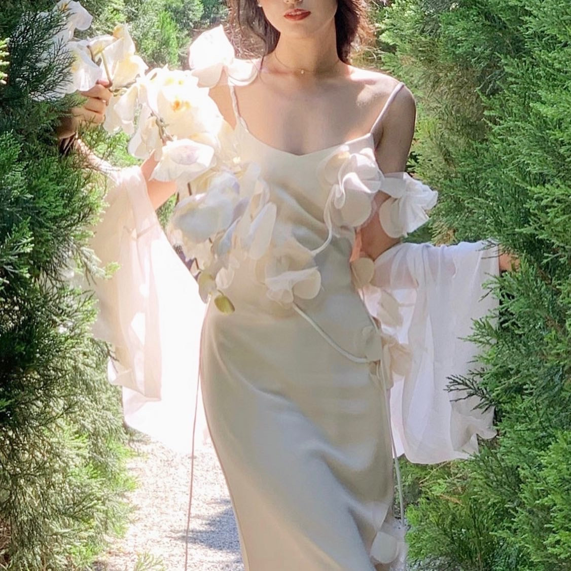White orchid dress