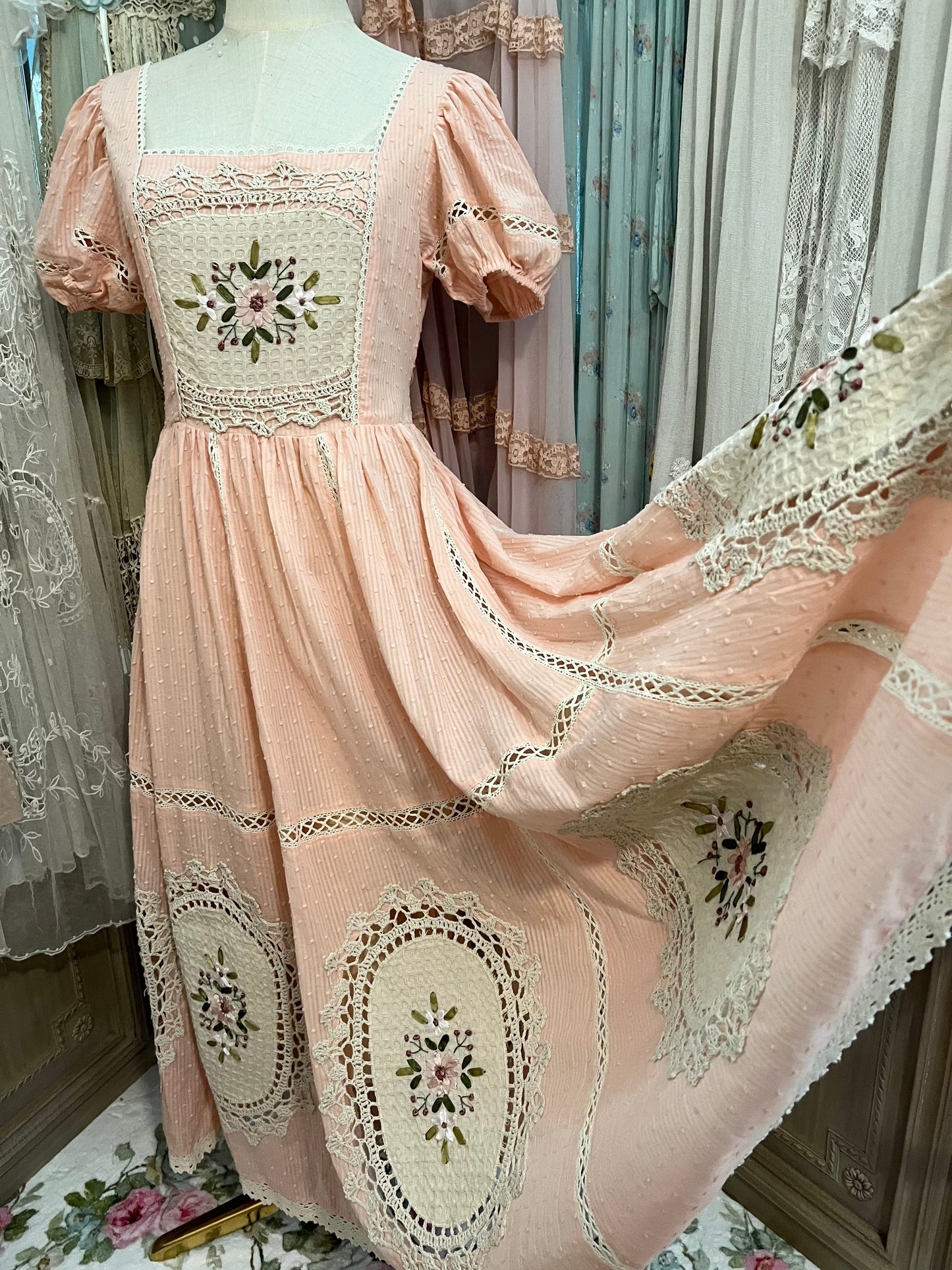 Ribbonwork bouquet dress