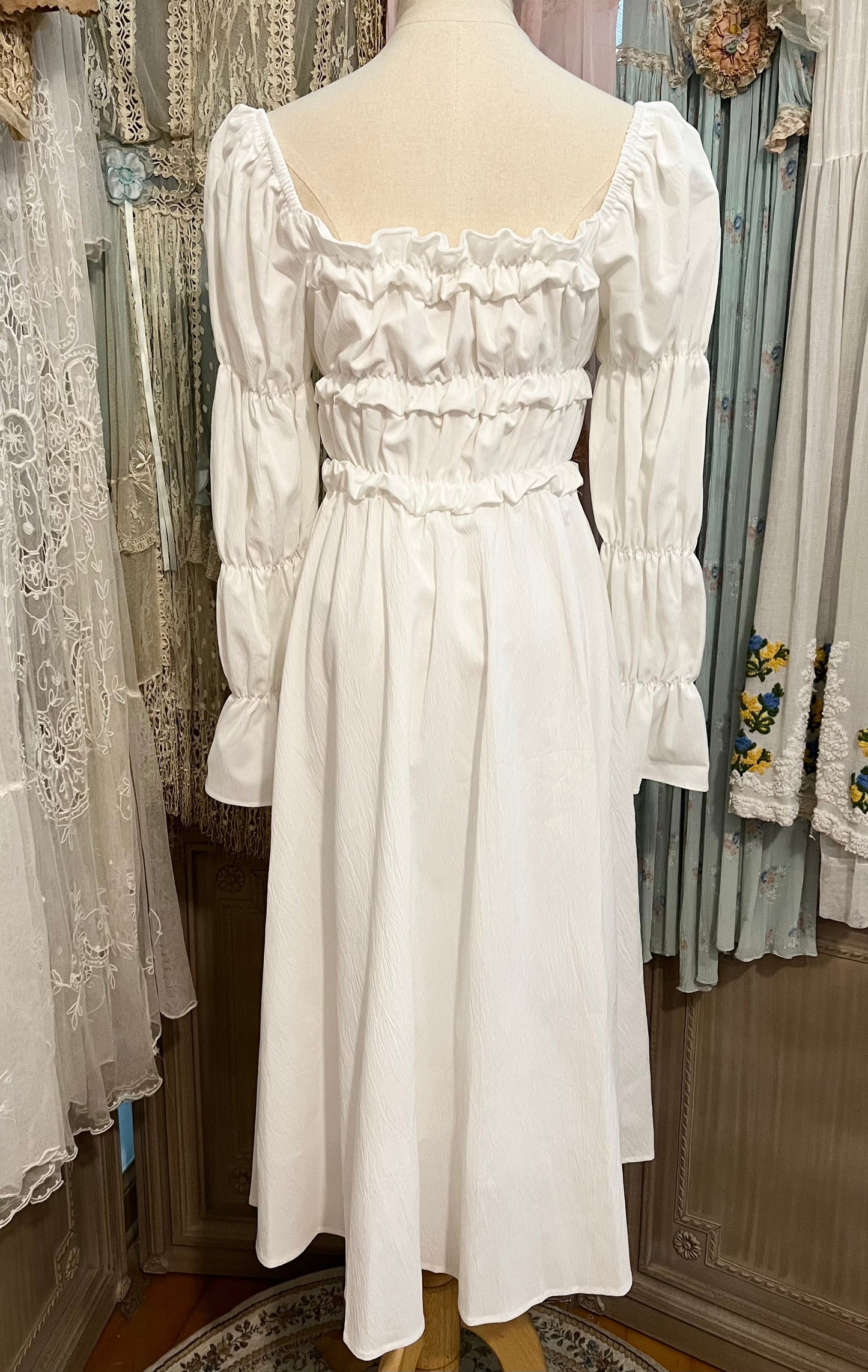 Floating clouds ruched dress