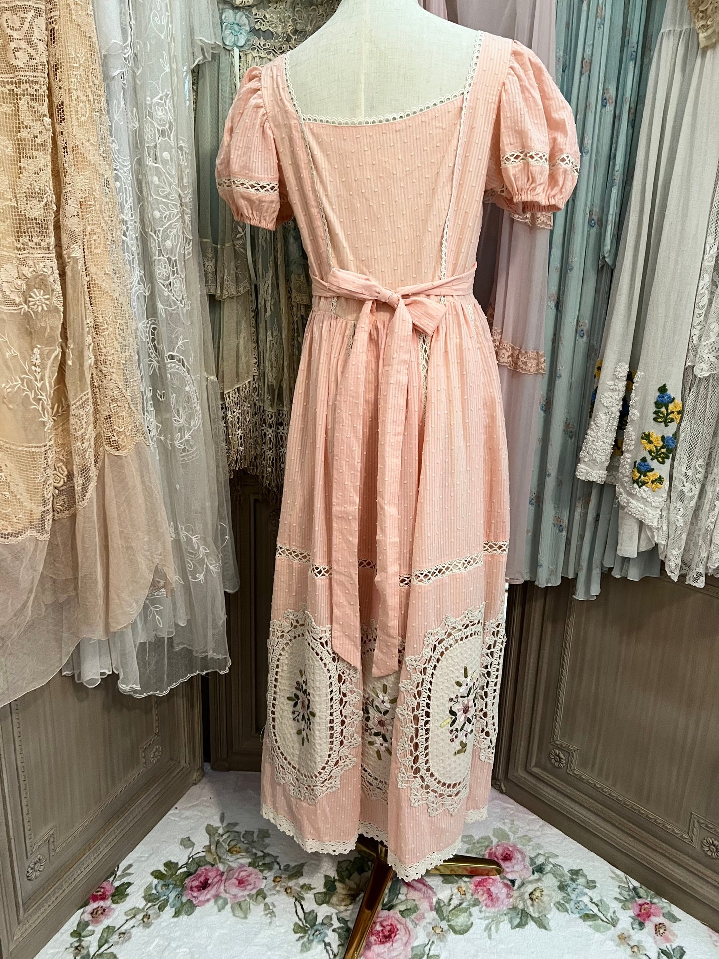Ribbonwork bouquet dress