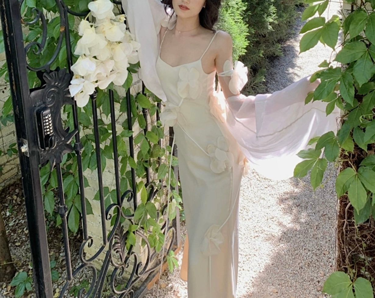 White orchid dress