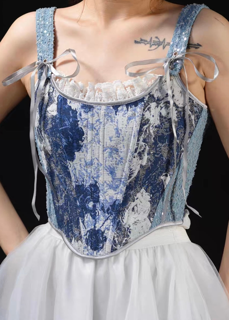 Denim love corset
