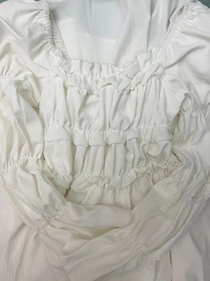 Floating clouds ruched dress