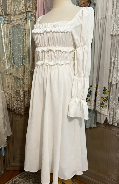 Floating clouds ruched dress