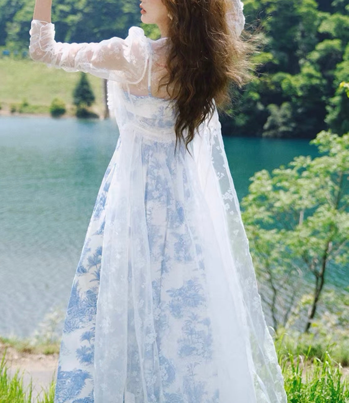 Pastoral toile dress duster and dress set