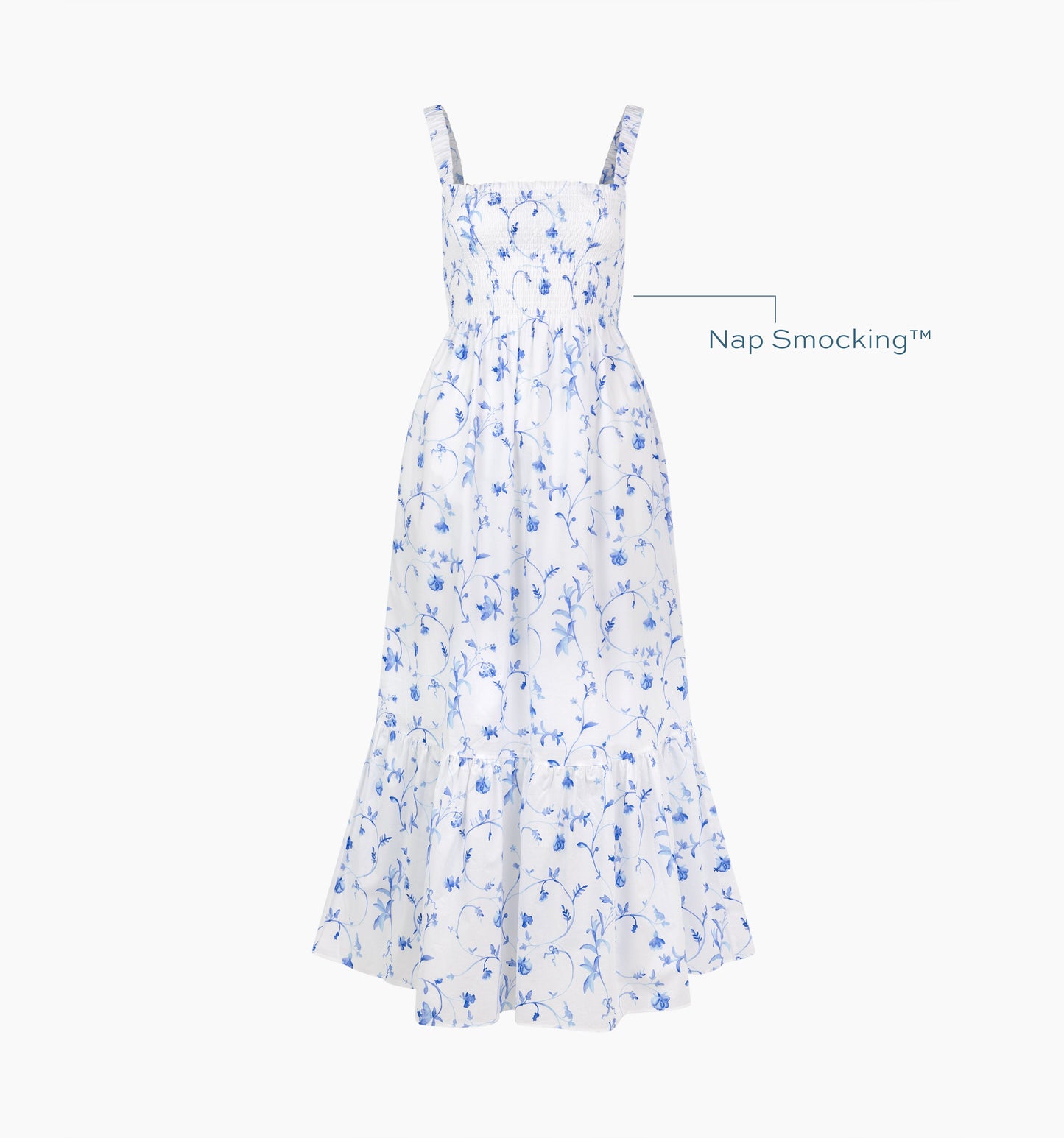 The Anjuli Nap Dress - Blue Botanical