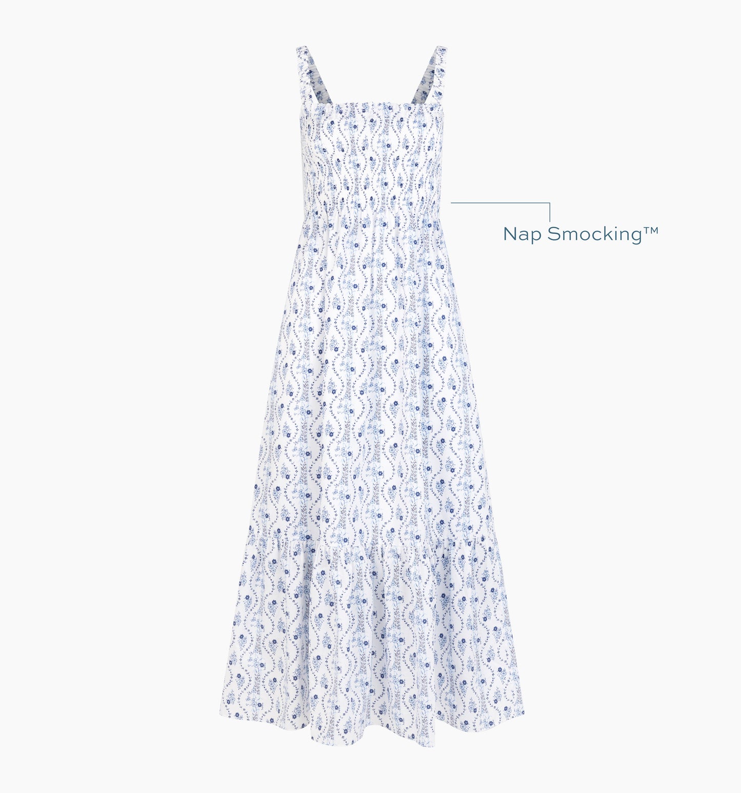 The Anjuli Nap Dress - Blue Vine Stripe