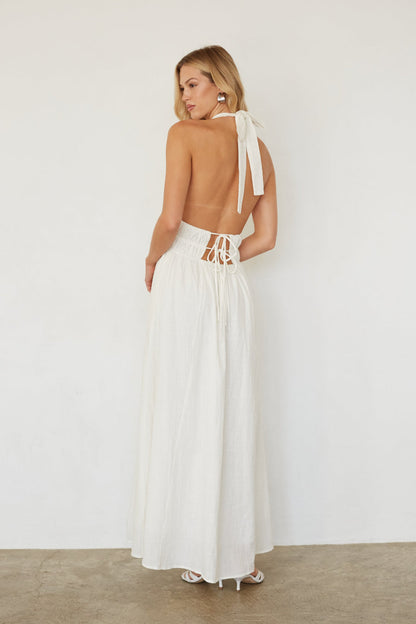 Arden Linen Halter Maxi Dress