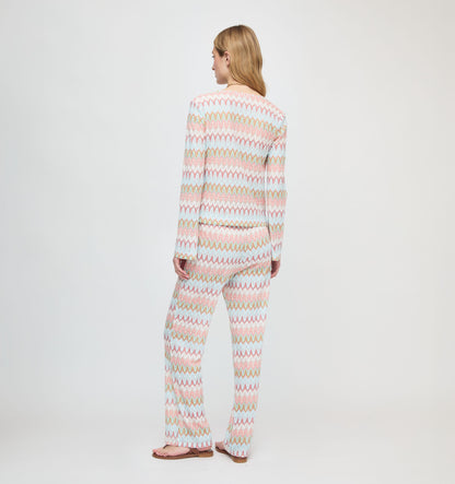 The Alden Pant - White Multi Smooth Shimmer Knit