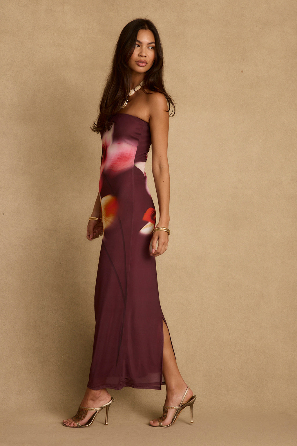 Avani Plum Floral Maxi Dress