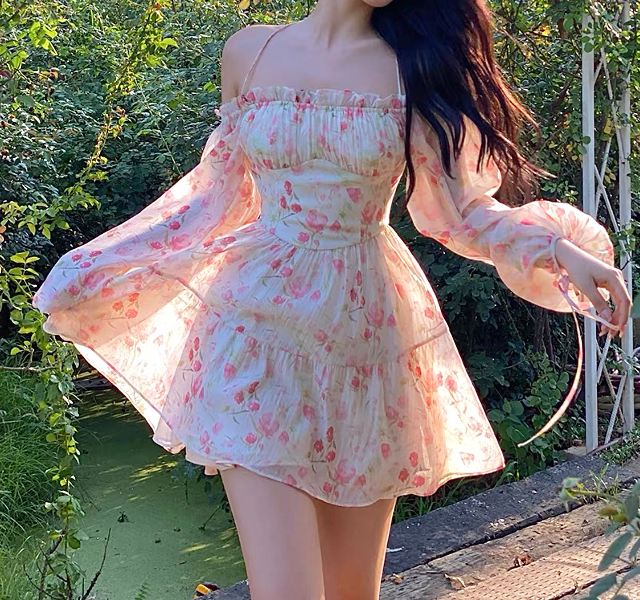 Trumpet vine dress