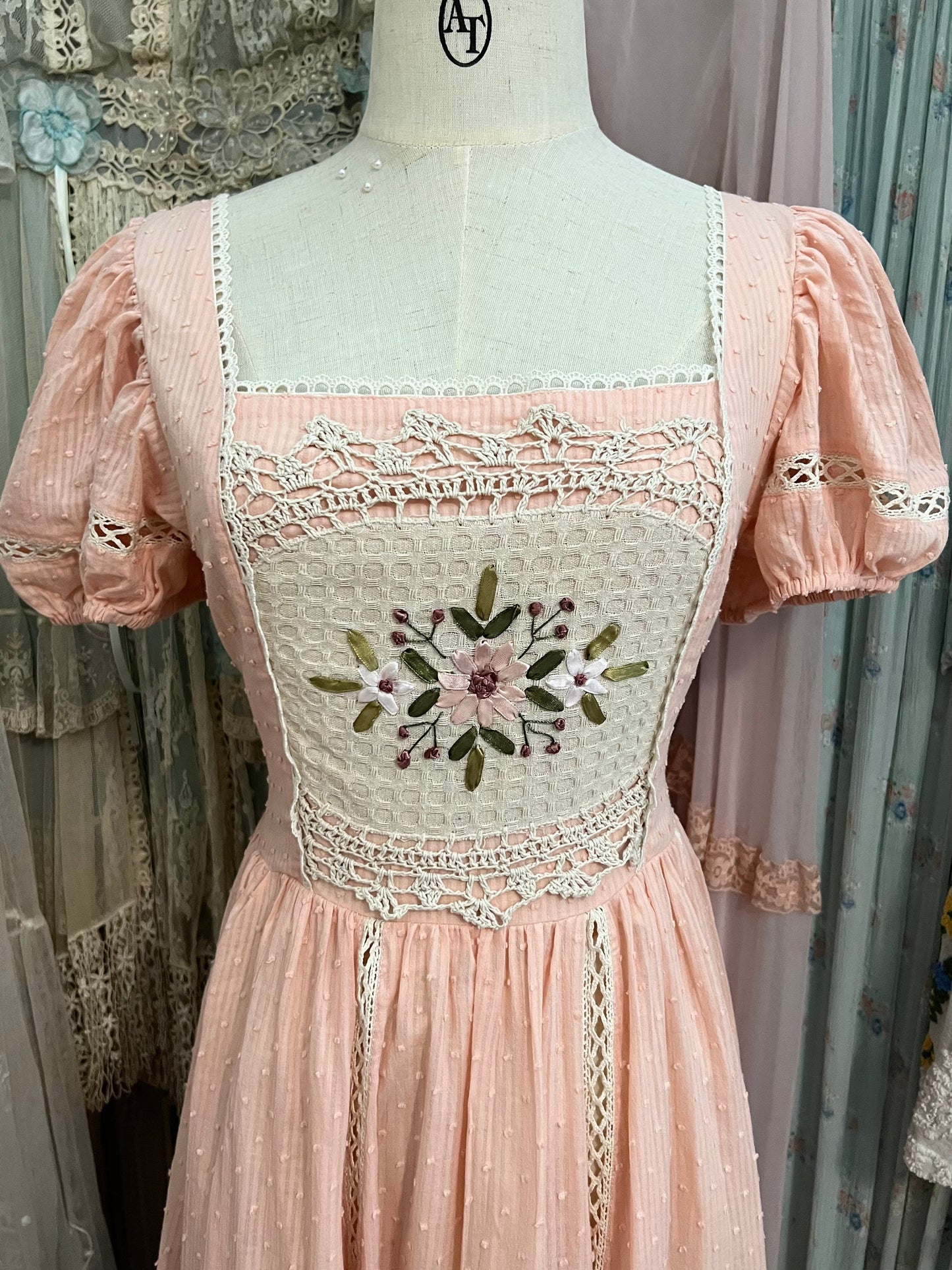 Ribbonwork bouquet dress