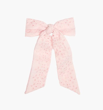 The Belle Bow - Pink Broderie Voile