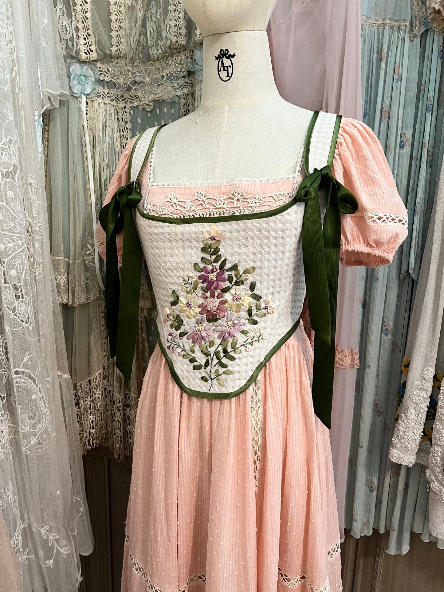 Ribbonwork bouquet dress