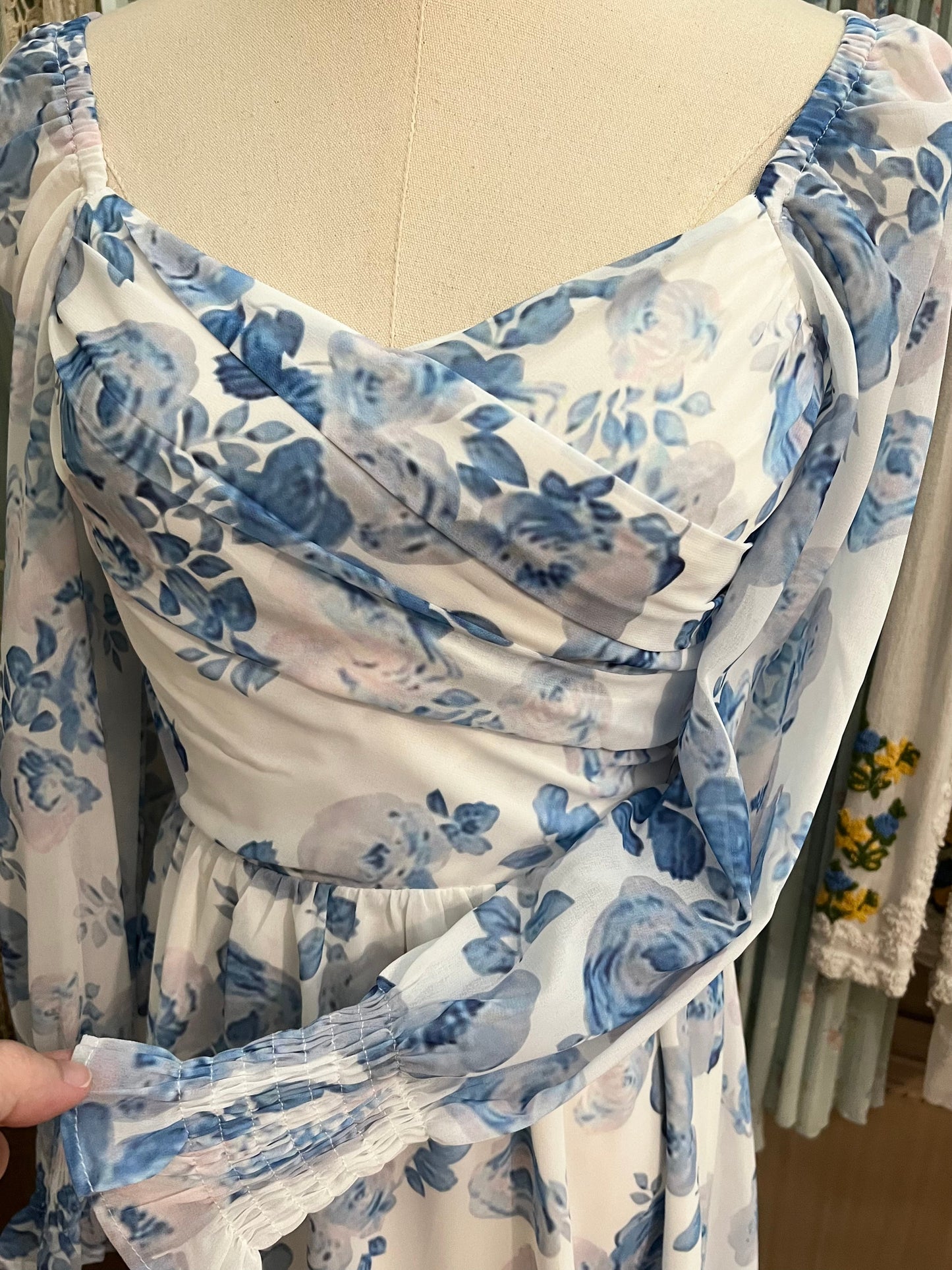 Blue roses dress