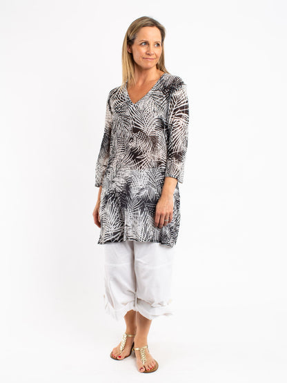 Flowing Fern Print Long Top