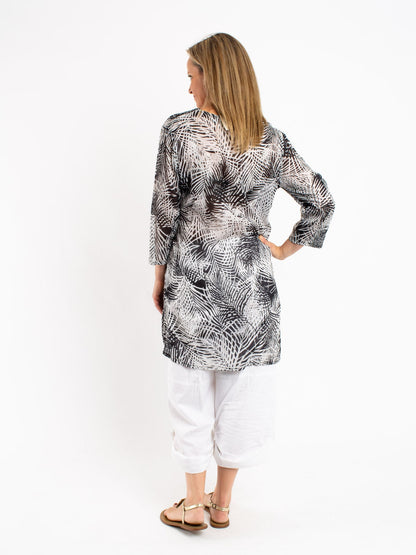 Flowing Fern Print Long Top