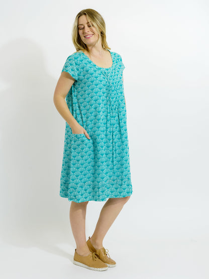 Marcoola dress in Teal Fan
