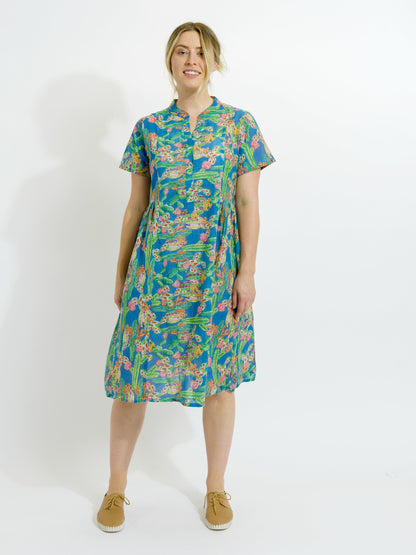 Airley Dress in Blue Cactus
