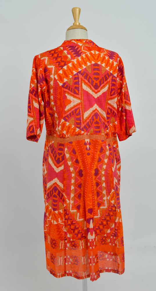 Mareeba Dress with Half Sleeves in Blood Orange