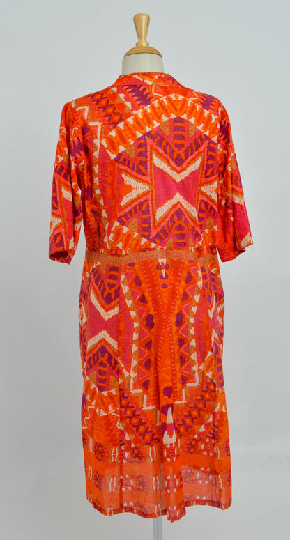 Mareeba Dress with Half Sleeves in Blood Orange