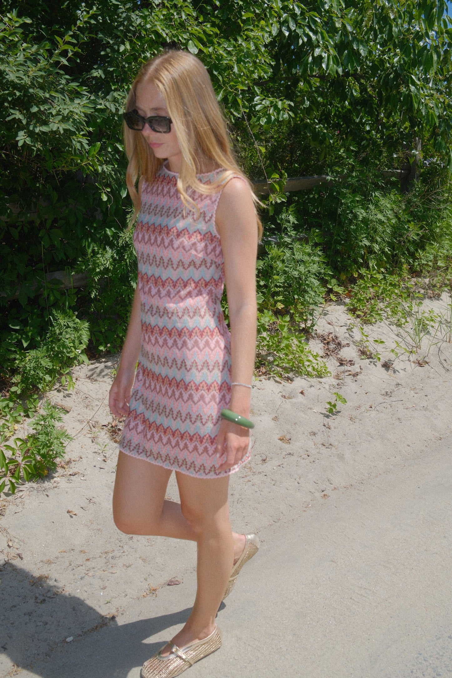The Lisandra Dress - Pink Multi Smooth Shimmer Knit