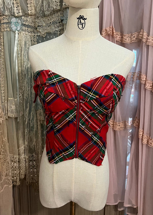 Tartan corset top