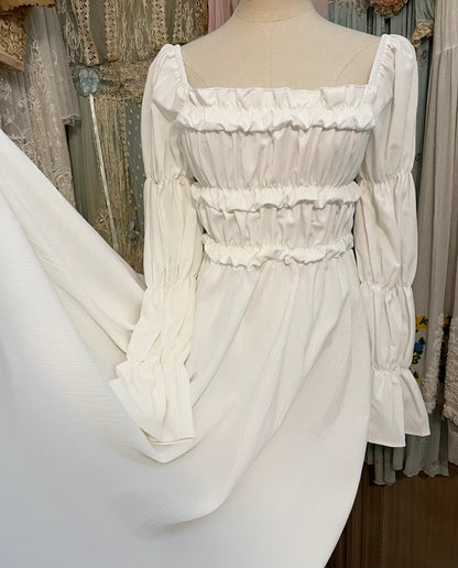 Floating clouds ruched dress
