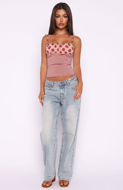 Sucker For You Top Pink Stripe