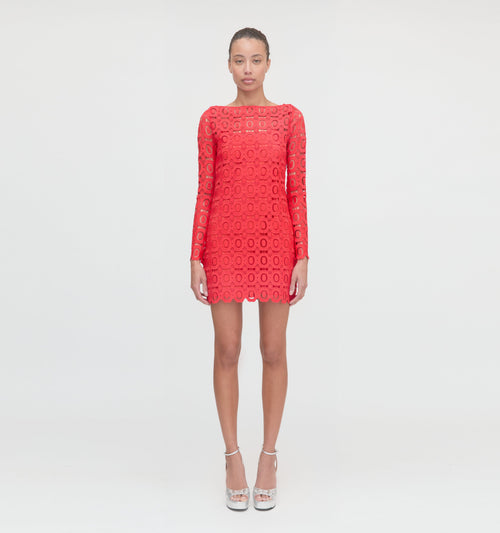 The Eliza Mini Dress - Poppy Lace