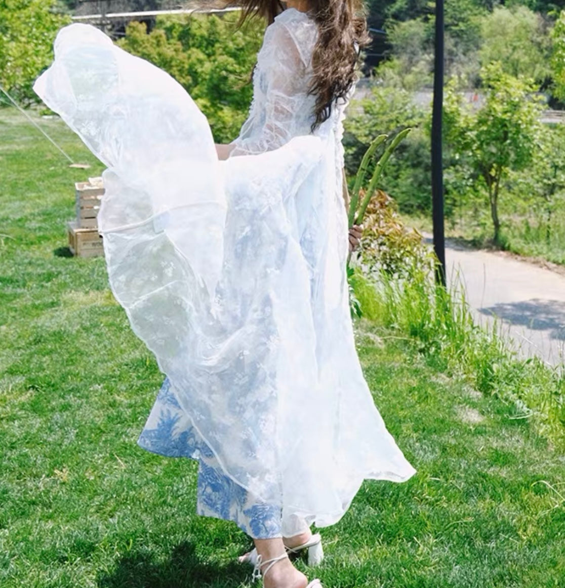 Pastoral toile dress duster and dress set