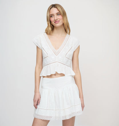 The Lela Skirt - White Crisp Voile