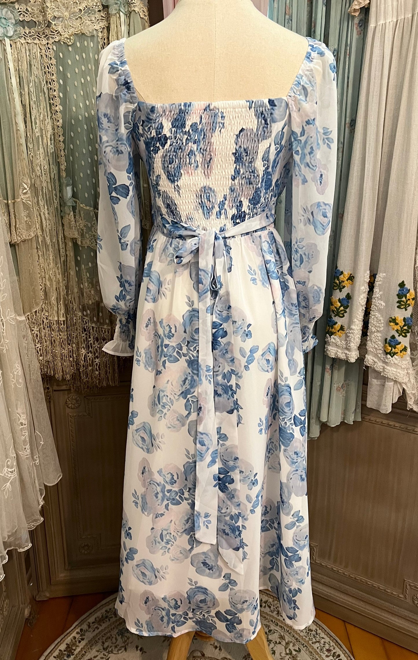Blue roses dress