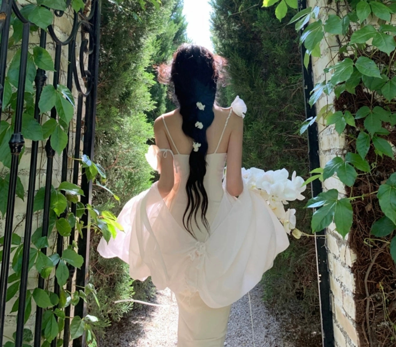 White orchid dress