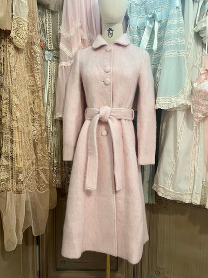 Pink frosting capelet coat