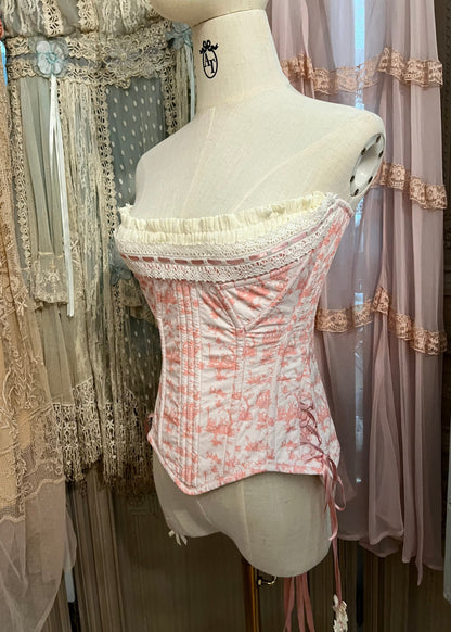 Toile de Jouy corset & bloomers set