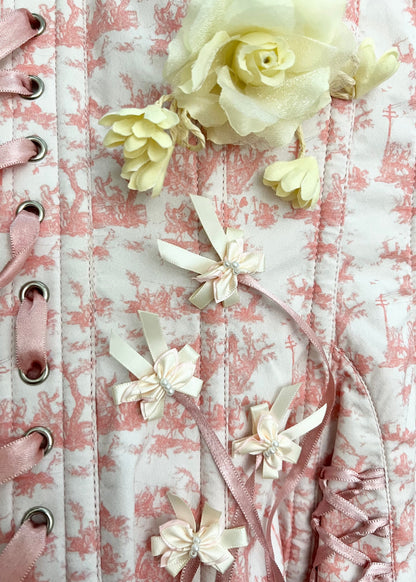 Toile de Jouy corset & bloomers set