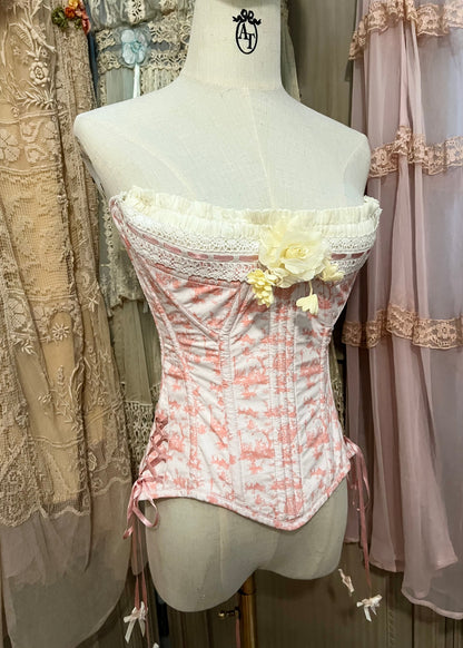 Toile de Jouy corset & bloomers set