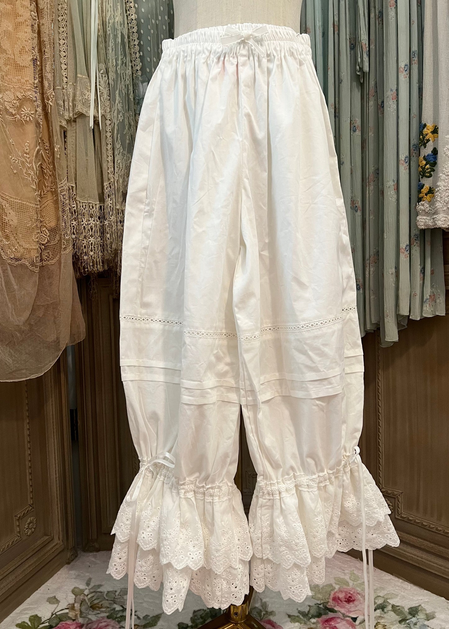 Toile de Jouy corset & bloomers set