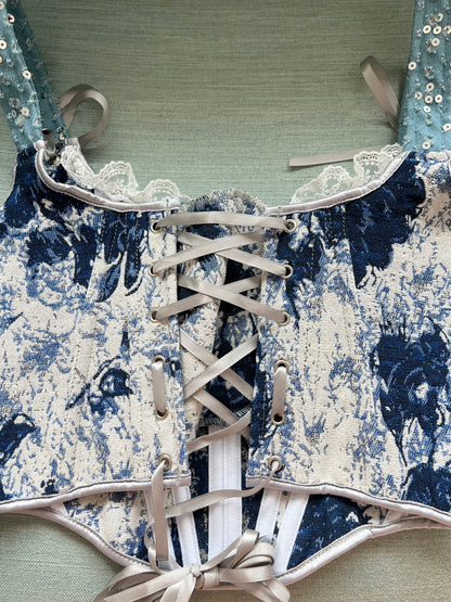 Denim love corset