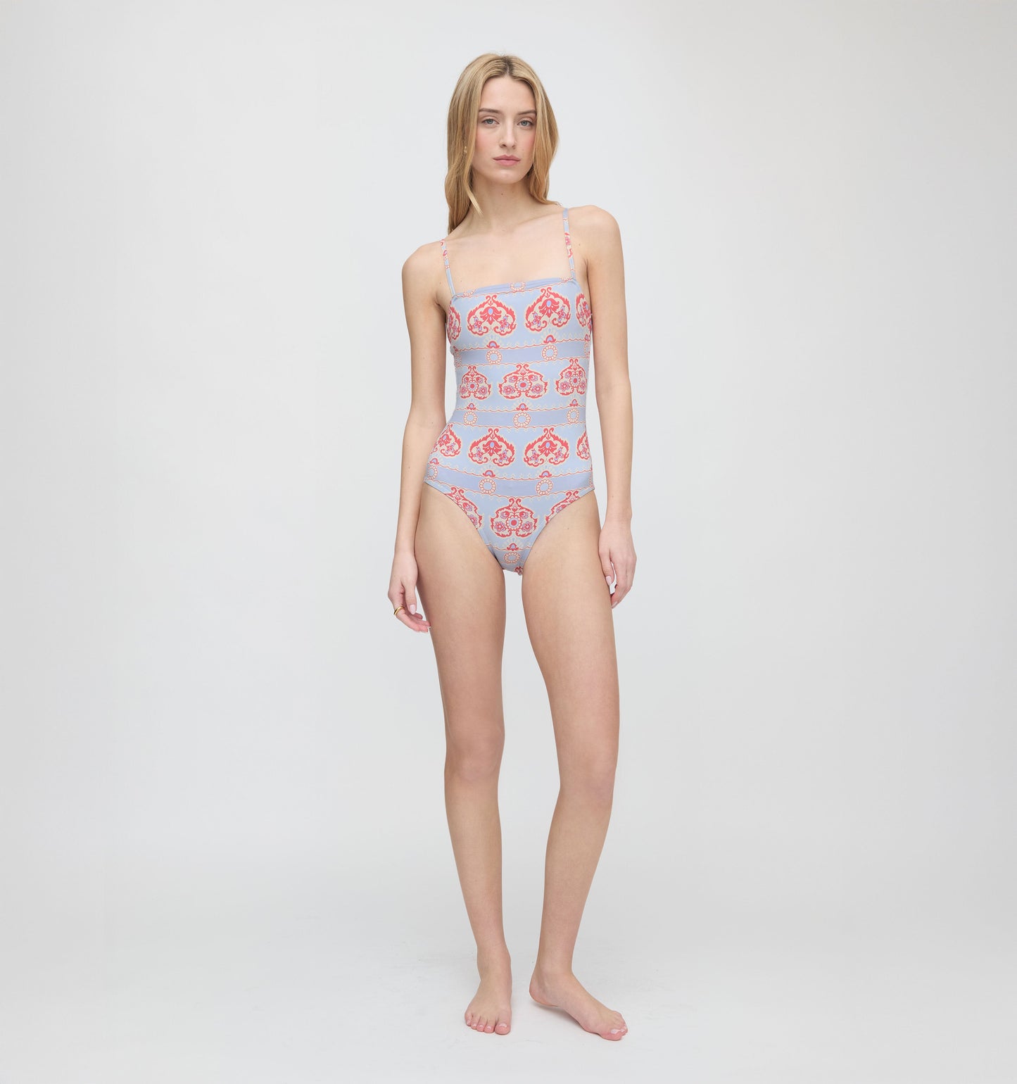 The Giana One Piece - Poppy Damask Stripe