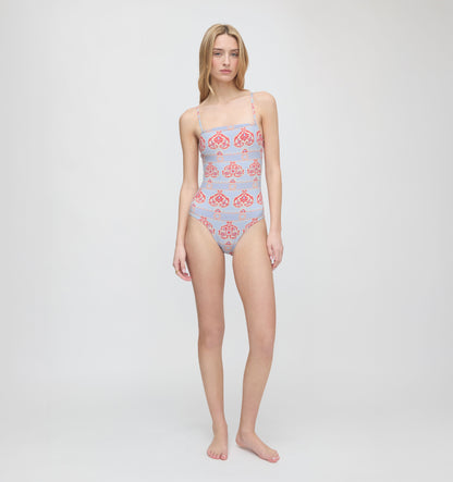 The Giana One Piece - Poppy Damask Stripe