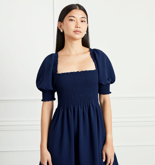 The Athena Nap Dress - Navy Crepe