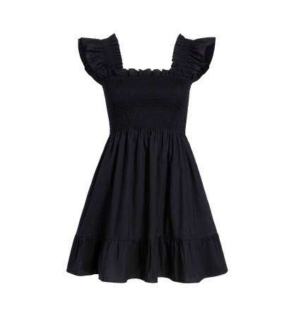 The Elizabeth Nap Dress - Black Cotton