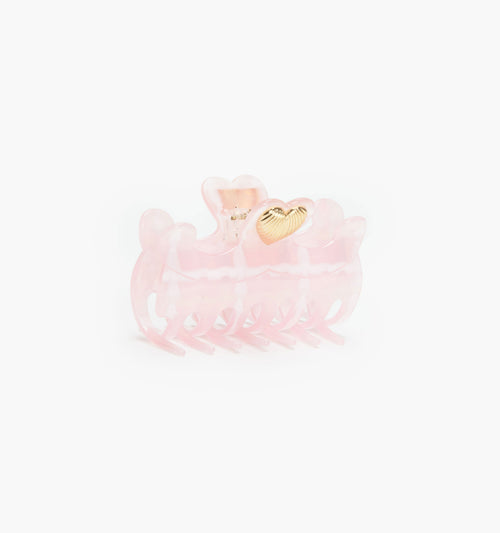 The Heart Claw Clip - Pink Plaid