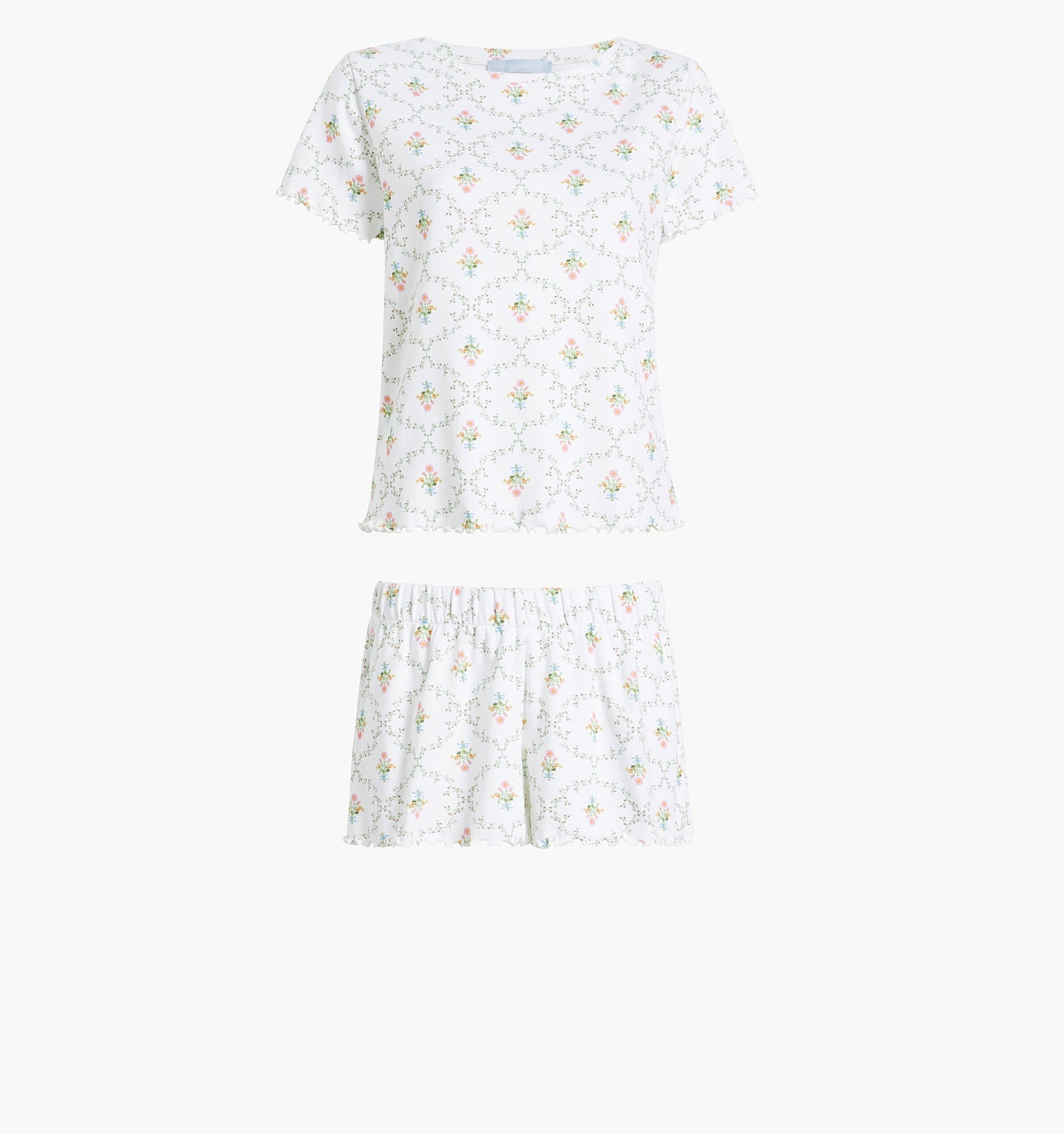 The Nina Pajama Set - Pastel Trellis