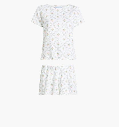 The Nina Pajama Set - Pastel Trellis