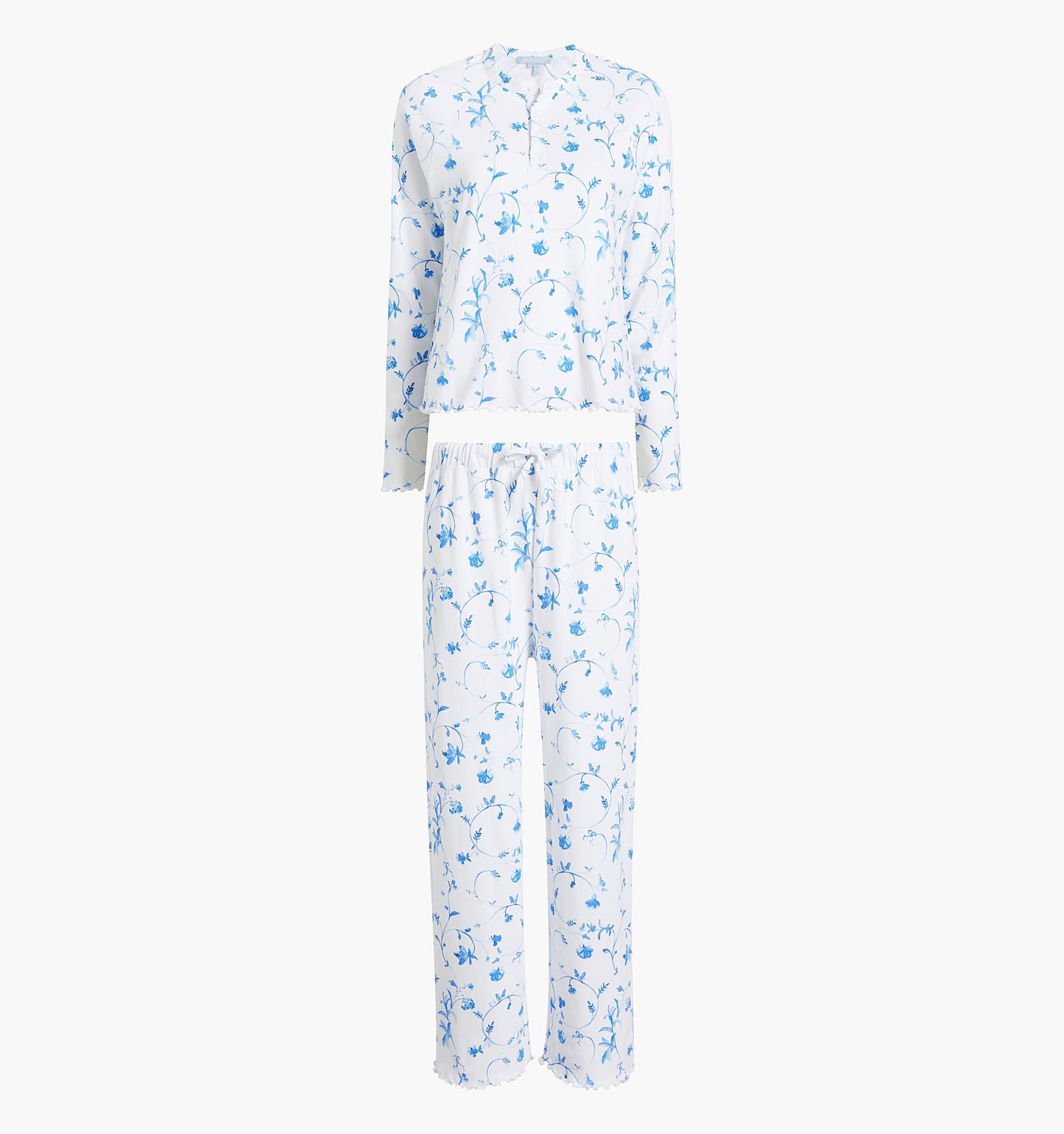 The Maternity Olivia Pajama Set - Blue Botanical
